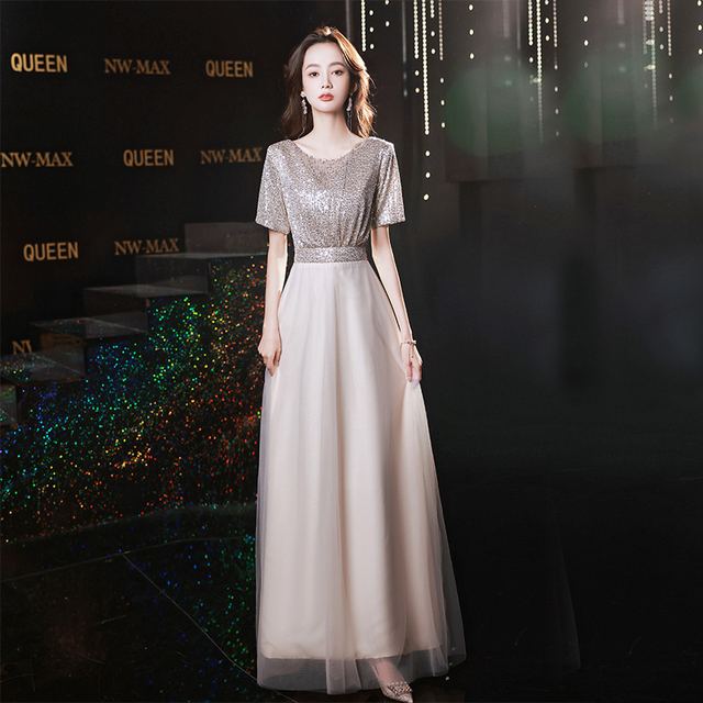 YUEGEE YG-12 dusty gray tulle skirt, A-line, floor-length